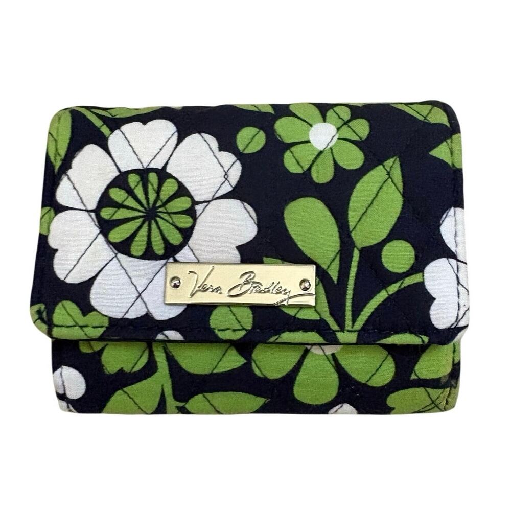 Vera Bradley Floral Blue Green White Small Wallet